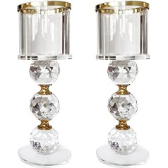 Crystal Glass Candle Holder Set