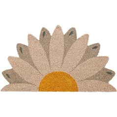 Fisura - Coconut Daisy Door Mat with Non Slip PVC Backing Funny Welcome Door Mat Hand Painted Size 70cm x 40cm