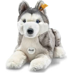 Steiff Bernie Husky 067891 Cuddly Toy 33 cm Grey / White Lying Down