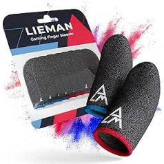 Lieman ® Pack of 8 gaming finger sleeves – particularly comfortable and stable finger sleeves as unique elastane fibres – including microfibre cloth – breathable