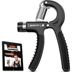 A5 Fitness Forearm Trainer - 5-60 kg Adjustable Hand Trainer with E-Book - Forearm Training Device Improved Strength & Grip: Wrist Arm Support & Grip Rehabilitation