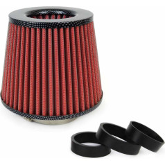 Sarkanā oglekļa koniskais gaisa filtrs + 3 adapteri amio-01713