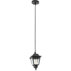 Licht-Erlebnisse Außenlampe IP44 Schwarz E27 H: max. 100 cm B: 13 cm Aluminium Rustikal Outdoor Pendelleuchte außen Garten Balkon Terrasse