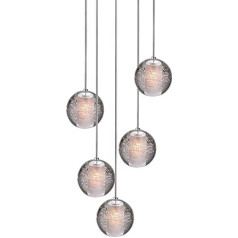 H.W.S LED Pendant Light Glass Crystal Chandelier Decorative Chandelier Modern Pendant Lamp for Villa Stairs Living Room Dining Room Bedroom Interior Light Lamp