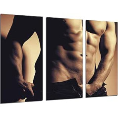 Wall Picture Sexy Man Sensual Nude 97 x 62 cm Wooden Print XXL Format Art Print Ref.26346