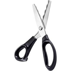 Pinking Scissors, Professional Handle Comfort Grip Stainless Steel Dressmaking Scissors Sewing Craft Cutting Tool Serrated and Wavy Cutting Scissors, for Fabric Decoration Cutters (Corrugated 18mm)