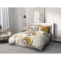 Home Linge Passion | Duvet Cover - 3 Pieces | 100% Cotton - 57 Thread Count | Double - 240 x 260 cm | Lonsdale Mustard