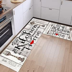 Fchen art Anti-fatigue Kitchen Rug Kitchen Rugs Kitchen is the Heart of the House Kitchen Rug Waterproof Non-Slip Kitchen Rugs and Mats Comfort Standing Desk Mat for Laundry Kitchen