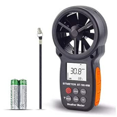 BTMETER Digital Anemometer - Handheld Wind Gauge - Digital LCD Meter for Precise Wind Speed Measurement (CFM) with Max./Min./Average - LCD Backlight - for Shooting