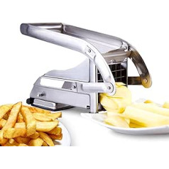 ICO Pommesschneider aus Edelstahl, Professioneller Kartoffelschneider, mit 12mm und 9mm Klingen, Anti-Rutsch-Technologie, Gemüseschneider, Zubehör für Fritteusen.