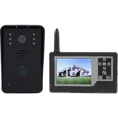 ASHATA Video Door Intercom, 2.4G Doorbell Intercom System Door Intercom System with 3.5 Inch 1/2 Monitor, HD Camera Wireless Video Doorbell Video Intercom System with Night Vision EU (1 Monitor)