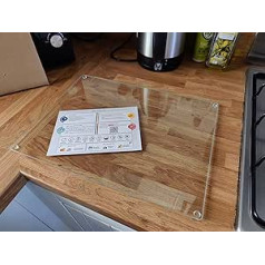 Kitchenville Tempered Glass Chopping Board 40x30cm Kitchen Cutting Board Worktop Saver Glass Chopping Board Clear