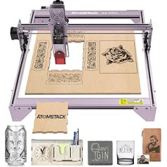 Atomstack A5 Pro Laser Engraving Machine 40 W, DIY CNC Laser Engraver, Laser Cutter, Eye Protection, Fixed Focus Laser Cutter for Wood, Metal, DIY, Handmade, Large Engraving Surface 410 x 400 mm