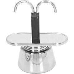 Kuashidai Mocha Pot 100 ml Double Tube Stainless Steel, Durable, Food-Safe, Anti-Scald, Non-Slip, Thickened Strainer, Widely Used Mocha Pot