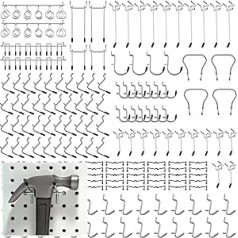 Tuparka 120 Pieces Tool Wall Perforated Wall Device Holder Tool Organiser with 50 Pieces Peg Locks