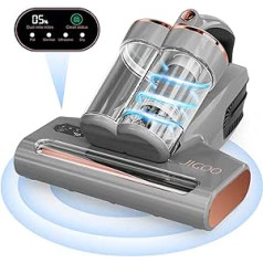 JIGOO S300 Pro Mite Vacuum Cleaner with Dust Mite Sensor and Intelligent LED Display, 500 W Mite Vacuum Cleaner with UV Light, for Allergy Sufferers, Removes 99.9% Allergens from Mattresses, Beds and