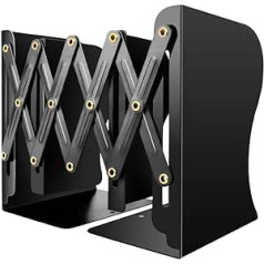 Bookends Adjustable Metal Bookends Desktop Organiser, Adjustable Bookends, Heavy Duty Book Holder, Desk Book Stand, Bookshelf, Book Storage