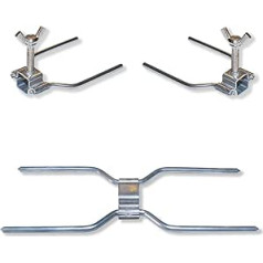 Chicken Grill Skewer Set Steel BBQ Skewer Tool Fork for Professional Rotisserie Universal Replacement with Double Center Clamp and 2 Sides with Screw