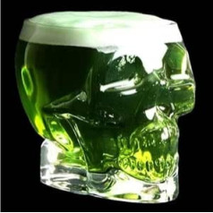 bar@drinkstuff Artis Tiki Totenkopf-Glas, 700 ml, Cocktailglas, Death Skull Glas, hawaiianisches Glas