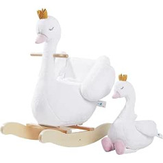 labebe Rocking Animal Rocking Horse Rocking Toy for Toddlers White Wooden Rocking Chair