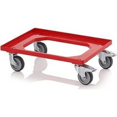 Transport Roller Red Brake/GUMM Wheels for 60x40 Euro Containers with Ruler