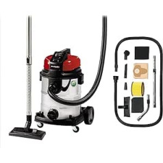Einhell TE-VC 1925 SA Wet/Dry Vacuum Cleaner (ECO Technology, 800 W, 25 L, Blow Connection, Incorrect Air Regulator, Accessory Holder, Includes Extensive Accessories + Set of 5 Foam Filters)
