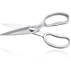 TONMA Kitchen Scissors [Made in Japan] Heavy Duty Household Scissors Made of Japanese Stainless Steel with Micro Serration, Versatile Sharp Food and Herb Scissors, Dishwasher Safe