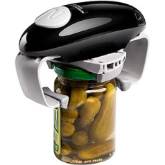 YUET Electric Can Opener, Automatic Canning Opener for New Sealed Jars, Kitchen Helper, Robust, Portable, One Touch, Hands-Free Opening with Less Effort to Open, Black