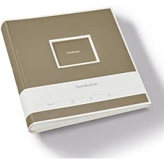 Semikolon 370026 Jumbo Album - 30 x 30 cm, 100 Pages Cream for 10 x 15 Photos with Parchment Paper - Fango Beige