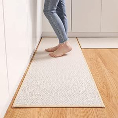 Sunshine smile 40 x 120 Linen Kitchen Rug, Washable Non-Slip Dirt-Repellent Floor Mat for Bathroom, Rug Jute Toilet, Non-Slip Kitchen Rug, Washable Non-Slip