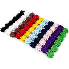 IDONGCAI Colorful Flower Lace Trim with Daisy Edges - Trimmings Fabric Embroidered Applique Sewing Craft Wedding Bridal Dress Embellishment DIY Party Decor Clothing Embroidery
