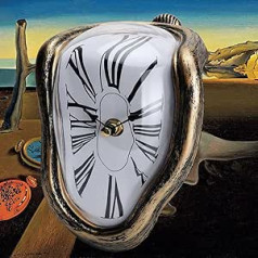 FAREVER Melting Clock, Salvador Dali Clock, Melted Clock for Decorative Home, Office, Shelf, Desk, Table, Funny Creative Gift, Rome, Antique Gold