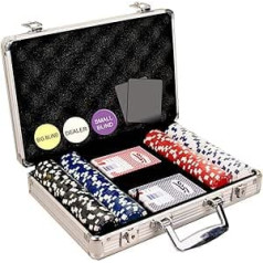 Da Vinci 200 Dice - 11,5 g Motif rayé en forme de jeton de Poker avec étui en aluminium pour bouton 