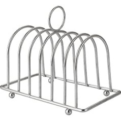 Alipis Toastregal Brotlaib-Scheibenhalter Ständer Tisch Servieren Edelstahl 6 Scheiben Slot Frühstück Toast Rack mit Kugelfüßen und Tragegriff Toaster Luftfritteuse Zubehör
