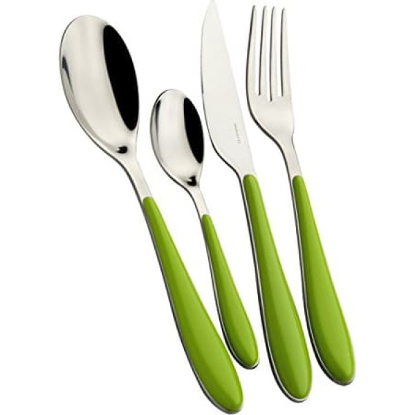BUGATTI GGAU-023F50 Gioia Tafelservice, SAN/Stahl, 22 x 8 x 30 cm, Grün, 24-teilig
