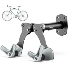Bicycle Wall Mount - Sportneer Space-Saving Bicycle Wall Mount Indoor Aluminium Bicycle Storage with 5 Level Adjustment - for Road Bike Mountain Bike BMX Angle Wide Length Adjustable