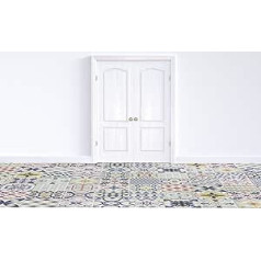 Tadi & Imperio1979 Multi Color Hydraulic Vinyl Carpet Living Room Kitchen Hallway Toilet Bedroom with Non Slip PVC Backing