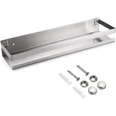 SUMNACON Shower Caddy, Bathroom Shelf, Rustproof Stainless Steel Shelf for Living Room, Office, Bedroom, Bathroom, Kitchen (Silver, 40 cm)