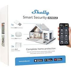 Shelly Smart Security Bundle, Intelligent Security Pack, Bluetooth Devices, Home Automation, No Hub Required, Long Battery Life, Custom Alarm Zones