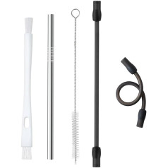 Milk Hose Stainless Steel Milk Tube and 2 Cleaning Brush Accessory Set Compatible with Siemens EQ6 Bosch VeroAroma Fully Automatic Coffee Machines