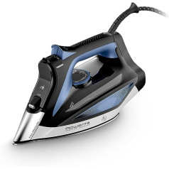 Rowenta DW7320 Everlast Anticalc Steam Iron | 2700 Watts | 45 g/min Continuous Steam Delivery | 220 g/min Steam Burst | Drip Stop | Anti-Limescale System | 300 ml Water Tank | Black/Blue