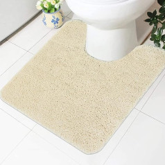 Famibay Pedestal Mat Bathroom Non Slip Washable Pedestal Mat U Shape Pedestal Mat Microfiber Soft Pedestal Mats for Bathroom