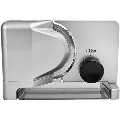 ritter 515,000 Freestanding E 16 Metal Food Slicer, 225 x 230 x 335 mm, Metallic Silver