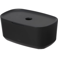 Tiger Tess Storage Box with Lid Organiser for Bathroom, Kitchen & Co., for More Tidy in Bathroom and Guest Toilet, Plastic, Colour: Black/Anthracite, W x H x D: 27.1 x 11.8 x 16.7 cm