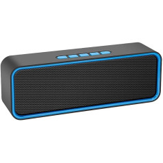 Kolaura Bluetooth Speaker, Portable Wireless Bluetooth 5.0 Speaker with 3D Stereo HiFi Bass, 1500 mAh Battery, 12 Hours Playtime, Blue