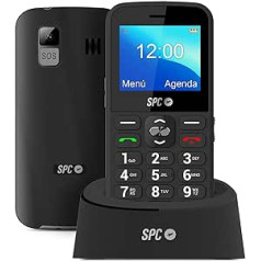 SPC Fortune 2 - Released Senior Mobile Phone with Large Buttons and Numbers, SOS Button, Ringtone and Smart Notifications, Extra High Volume, Remote Configuration, Charging Station and USB-C