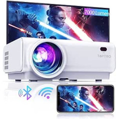 Mini Projector, TOPTRO 5G WiFi Bluetooth Full HD 1080P Support Projector 7000 Lumen Home Cinema Mini Projector with X/Y Zoom Function, Compatible with TV Stick/Laptop/Smartphone/PS5 Mobile Phone