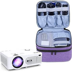 Luxja Projector Bag for Mini Projector, Compatible with APEMAN, QKK, DR.Q and Other Mini Projectors and Accessories, 23 cm x 19 cm x 10 cm, Purple