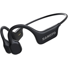 SANOTO Bone Sound Headphones Bluetooth Open Ear Headphones Bluetooth 5.0 Headphones Sport Bone Conduction Headphones Wireless IPX7 Waterproof Sweatproof Sports Headphones Bicycle Cycling Fitness