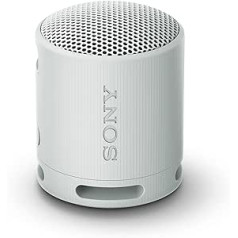 Sony SRS-XB100 Wireless Bluetooth Speaker, Portable, Lightweight, Compact, Outdoor, Travel Speaker, Durable, IP67 Waterproof and Dustproof, 16H Battery, Carry Strap, Hands-Free Calling, Light Grey